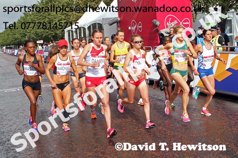 Start of the womens Commonwealth Games Marathon, Glasgow. Photo: David T. Hewitson/Sports for All Pics